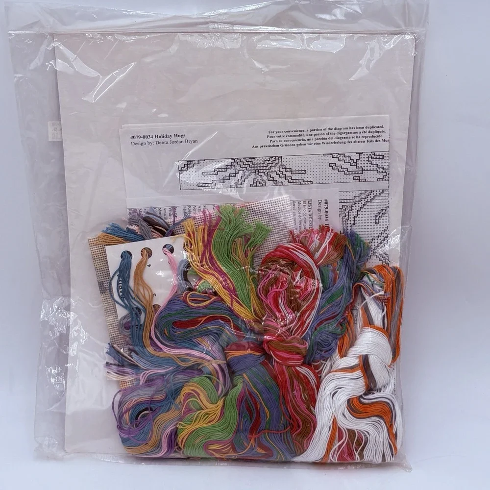 Janlynn Christmas Needlepoint Kit -Holiday Hugs #079-0034 Santa Bear- NEW/SEALED